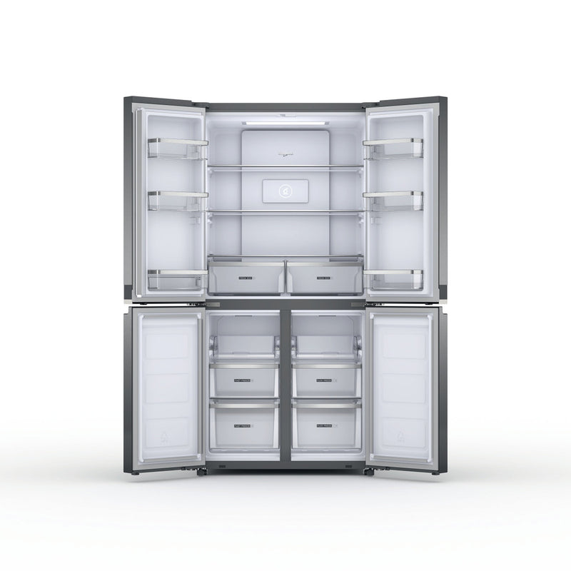 Whirlpool WQ9 B2L G EX 4Door Fridge 91cm 677lit Self Closing Doors S.Steel