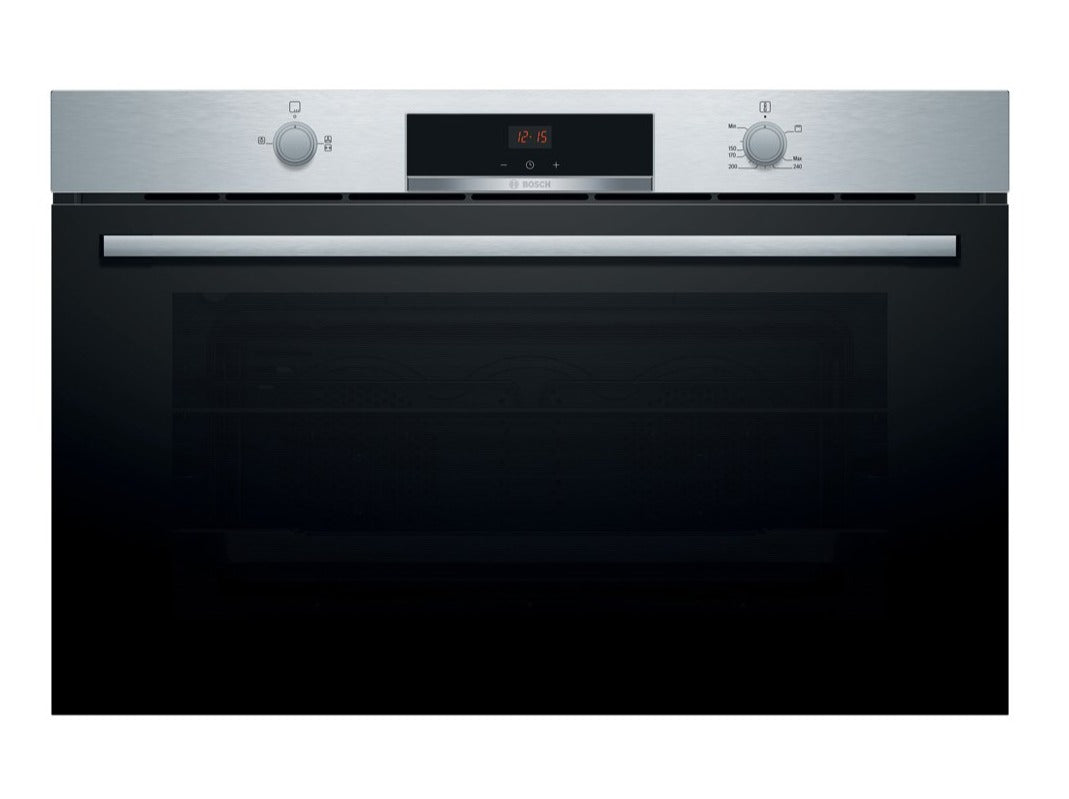 Built In Gas Oven 90cm Serie4 92Lit Black+S.Steel